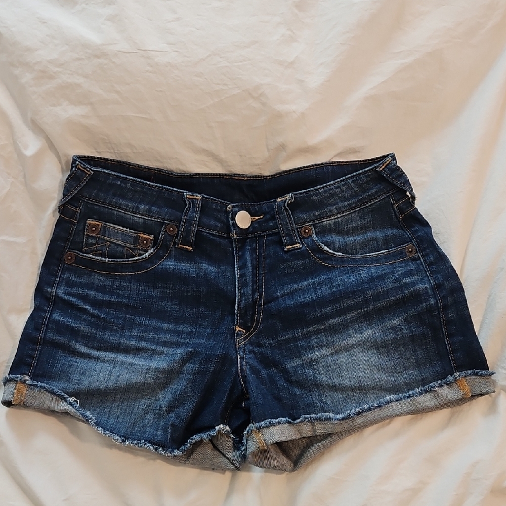 True Religion Dark Blue Jean Shorts